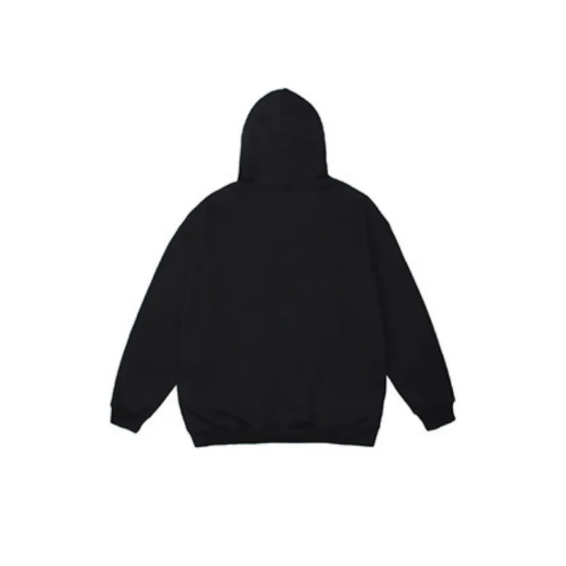 Retro Trend Gothic Letter Heavy Fleece lined Hoodie-5