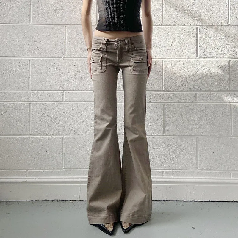 Retro Fashionable Cargo Pants Women-1