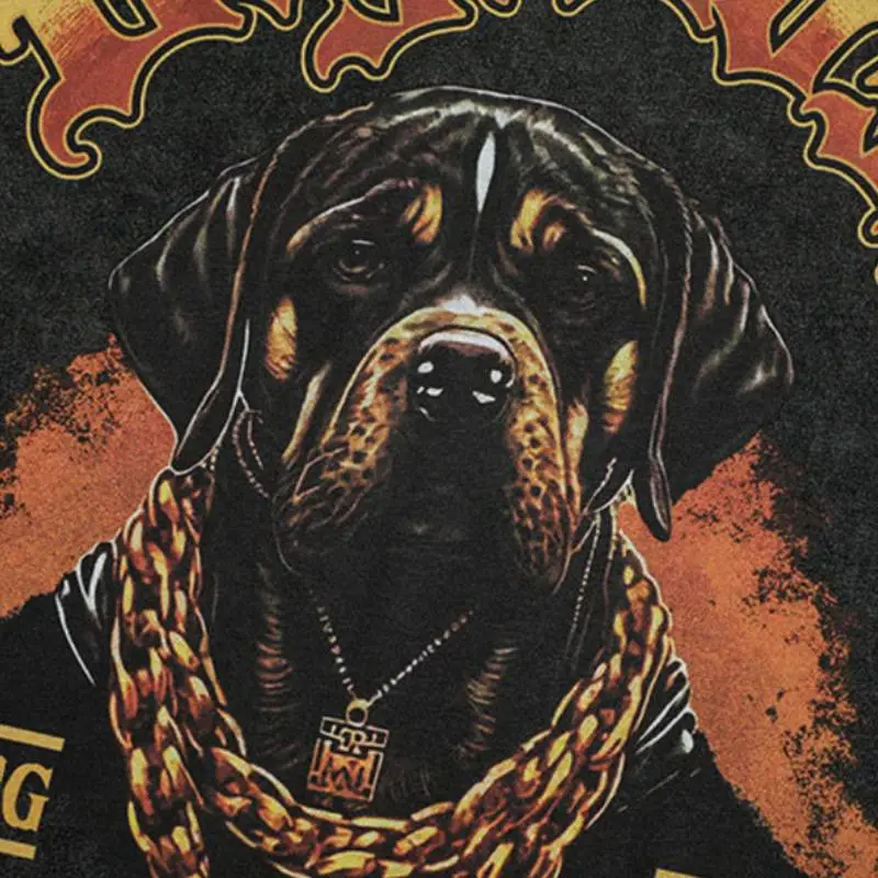 Retro Distressed Doberman Print T Shirt-3