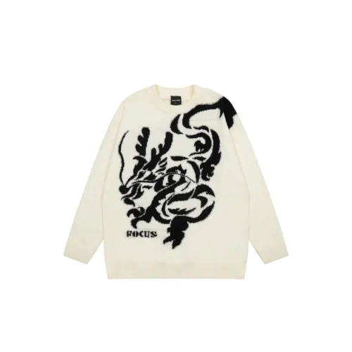 Tide Street Coloring Dragon Alphabet Jacquard Crewneck Sweater