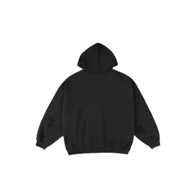 Loose Washed Ripped Sweatshirt-9