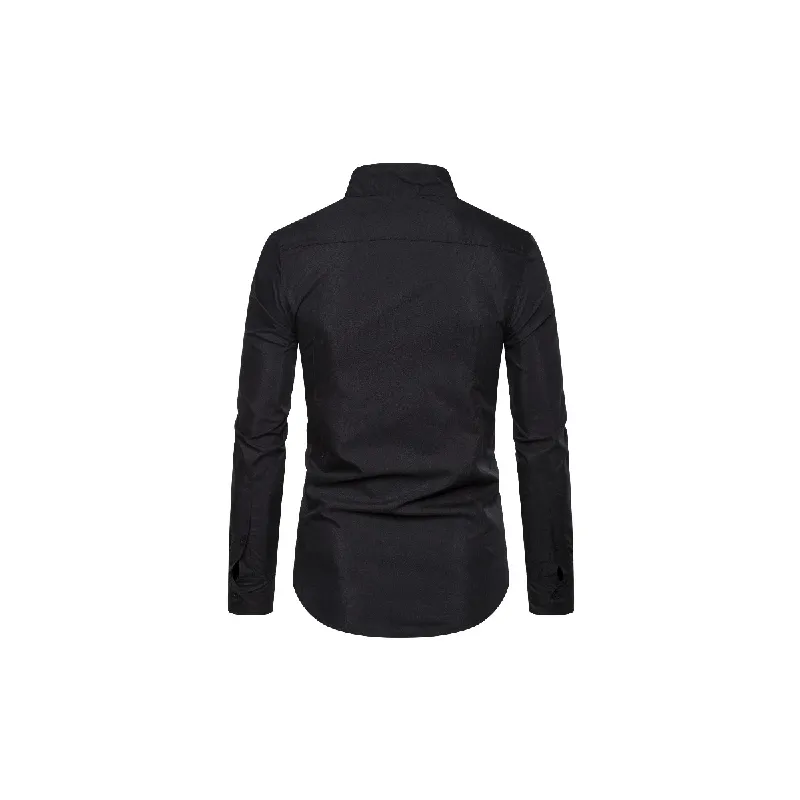 Fashionable Plain Blended Synthetic Fabrics Shirt-1