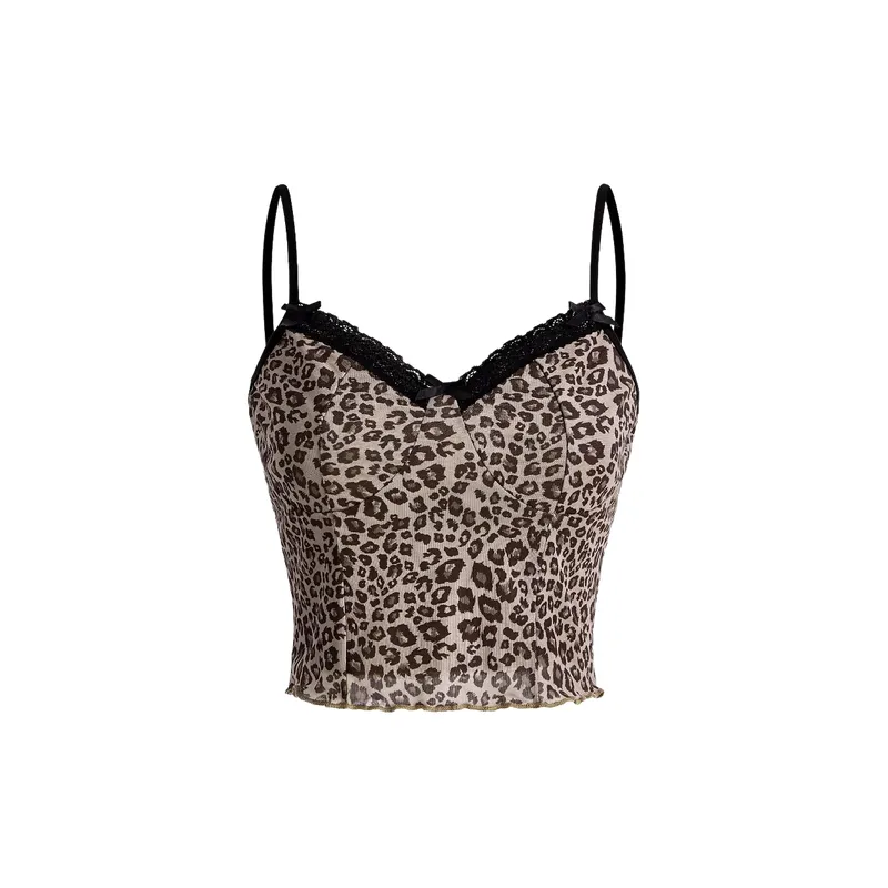 Funky Leopard Print Polyester Vest Women-2