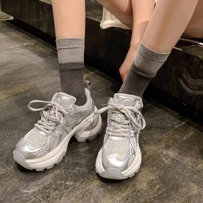 Sporty Breathable Chunky Sneakers-5