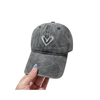 Casual Washed Embroidery Peaked Cap