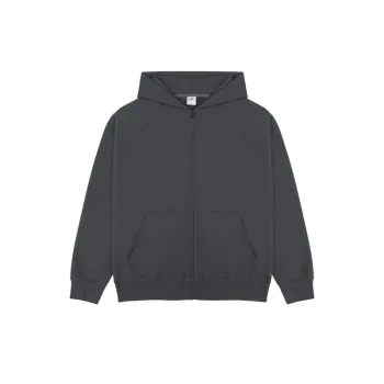 Zipper Raglan Sleeves Loose Hoodie