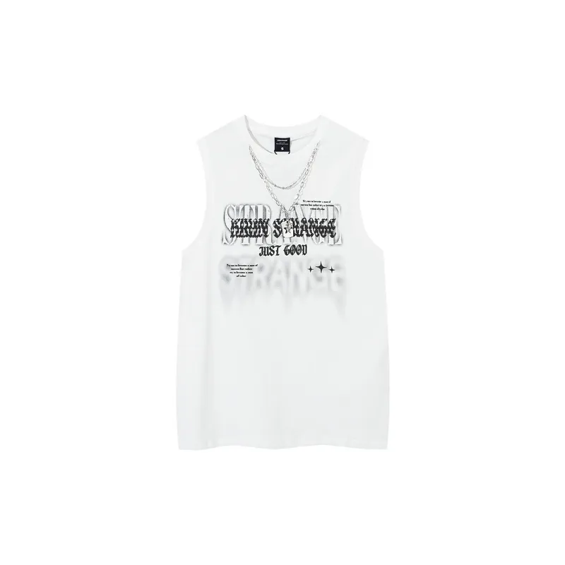 Hip Hop Letter Foam Printing Sleeveless Vest