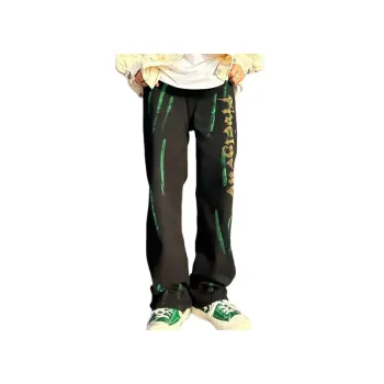 Hip Hop Diamond Print Jeans