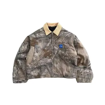 Casual Camouflage Printed Polyester Jacket