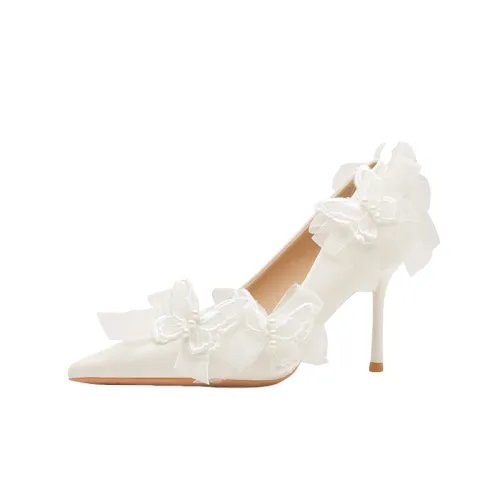 Roger Vivier Flower Strass Slim Heel High Heels 10cm Womens Gray