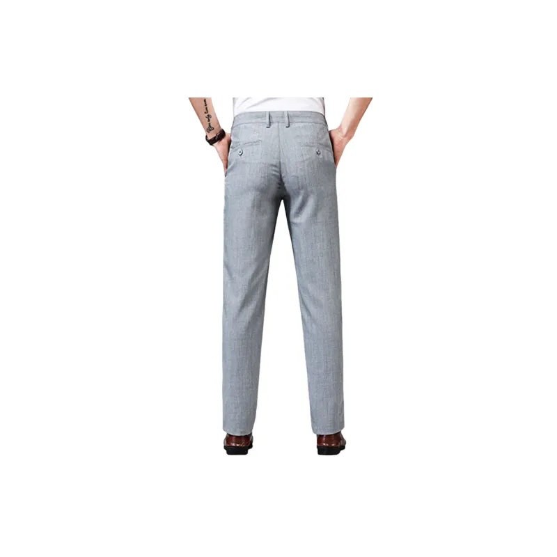 Casual Plain Cotton Blended Fabric Suit Trousers Unisex-3