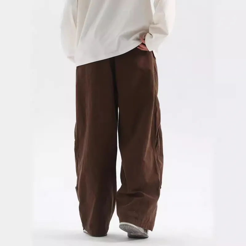 Retro Casual Wide Leg Cargo Pants-7