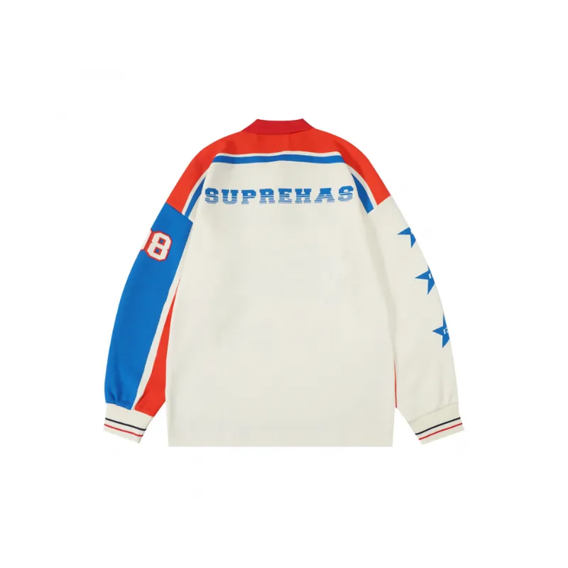 Retro Loose Long Sleeve Polo-3