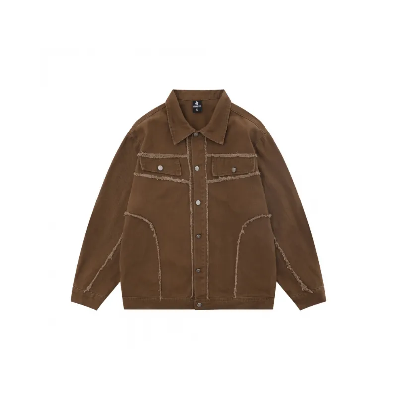 Plain Loose Denim Jacket-0