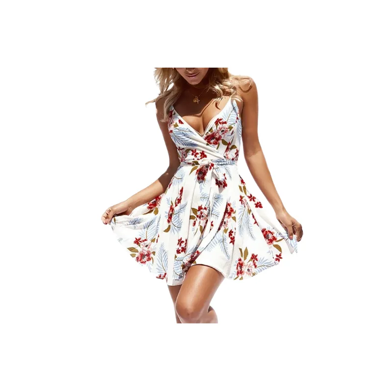 Sexy Lace Up Cotton Slip Dress Women-2