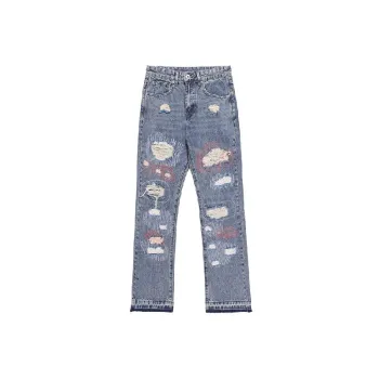 Trendy Embroidered Jeans