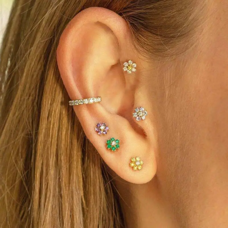 Fashionable Flowers Ear Stud Women-2