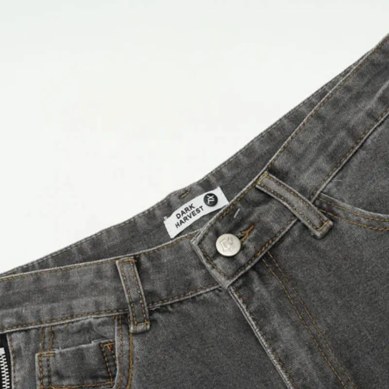 Retro Zipper Denim Shorts-3
