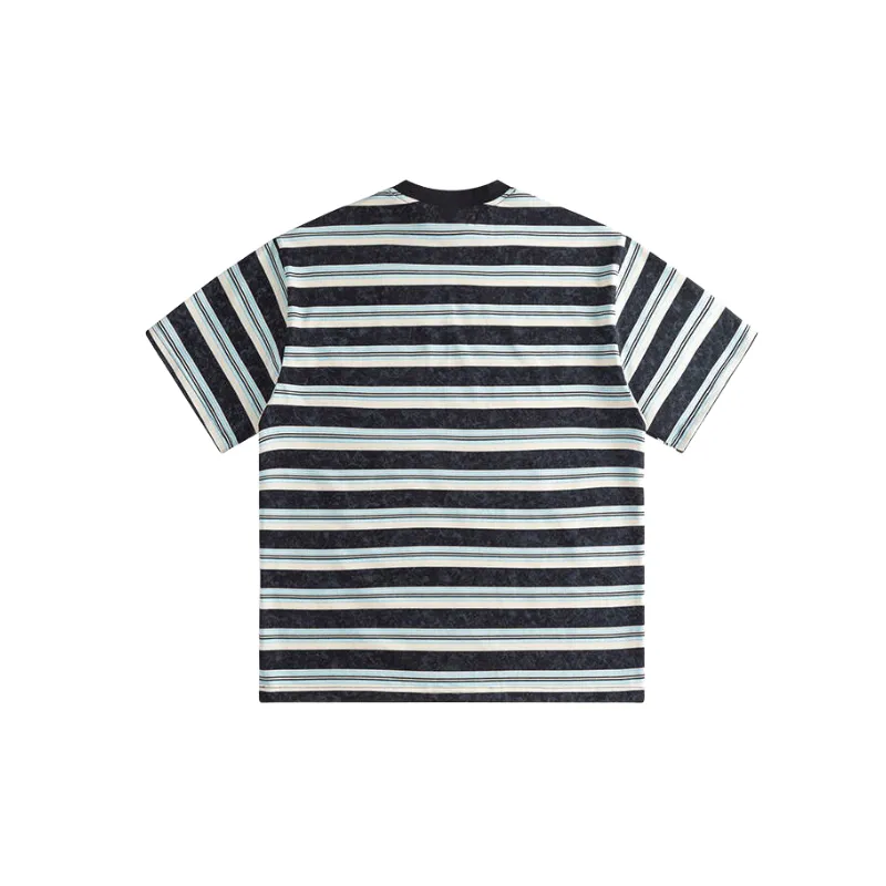 Fashionable Striped Polyester T-Shirt-5