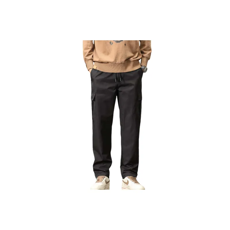 Sporty Straight Leg Polyester Cargo Pants-0