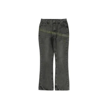 Nostalgic Wash Jeans High Waist Bullet Embroidered