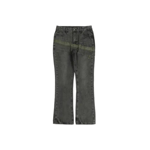 Nostalgic Wash Jeans High Waist Bullet Embroidered