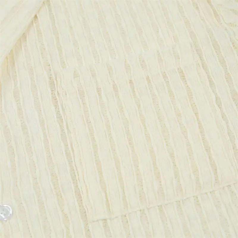 Trendy Hollow Out Polyester Shirt-3