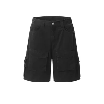 Casual Washed Multi Pocket Shorts