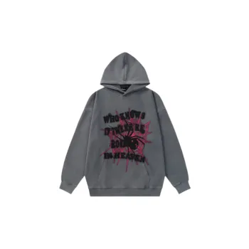 Casual Letter Spider Print Loose Sweatshirt