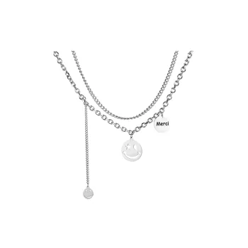 Smiley Face Tassel Pendant Necklace