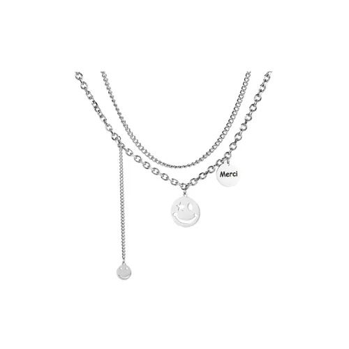 Smiley Face Tassel Pendant Necklace