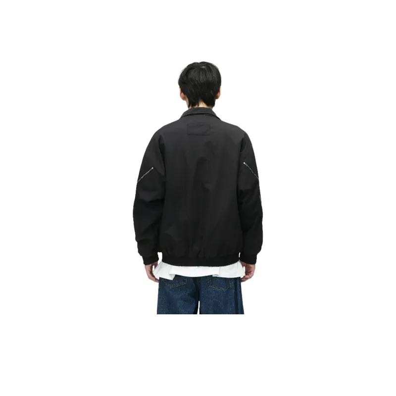 New Arrival Multiple Zippers Stand Up Collar Loose Casual Jacket-2