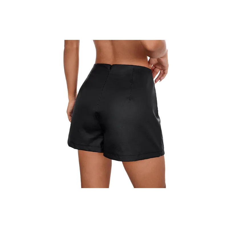 Fashionable Rhinestone Spandex Leather Skirt Women-1