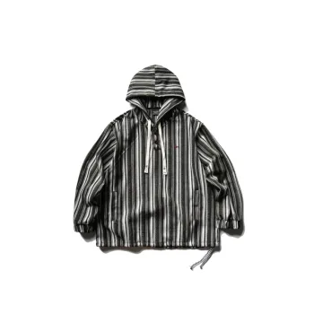 Vertical Striped Hooded Jacket