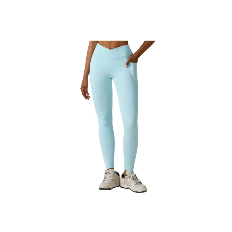 Plain Sporty Nylon Leggings Women-4