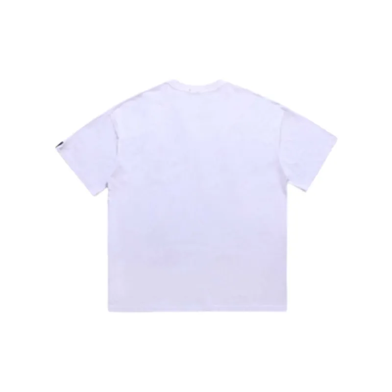 Niche Design Black Dog Print Short Sleeved T Shirt-5