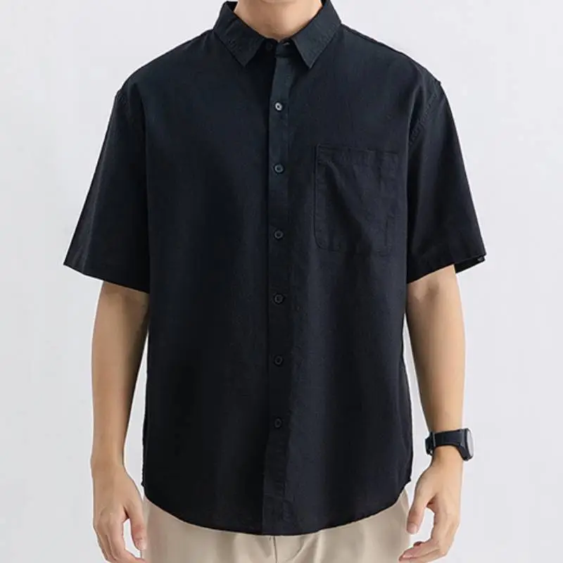 Casual Loose Flax Shirt Unisex-4