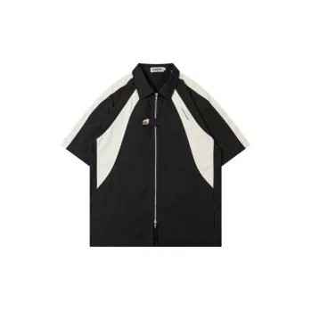 Trendy Contrast Color Linen Blend Fabric Shirt