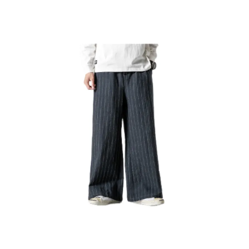 Loose Striped Cotton Casual Pants-8