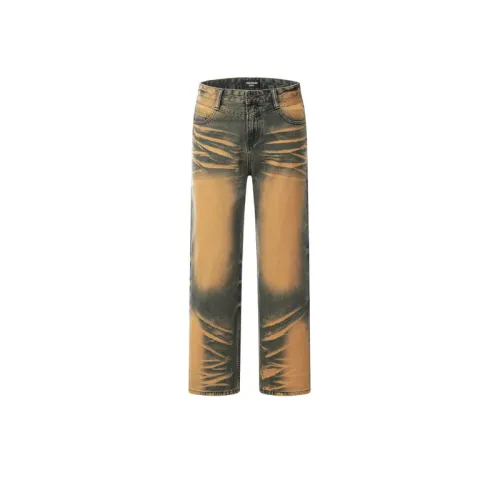 New Vintage Dyed Washed Old Loose Straight Jeans