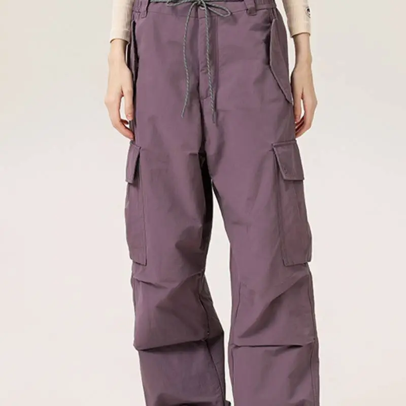 Casual Flare Leg Cotton Cargo Pants-10