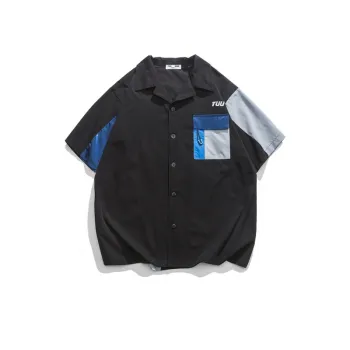 Contrast Color Stitching Half Sleeved Shirt