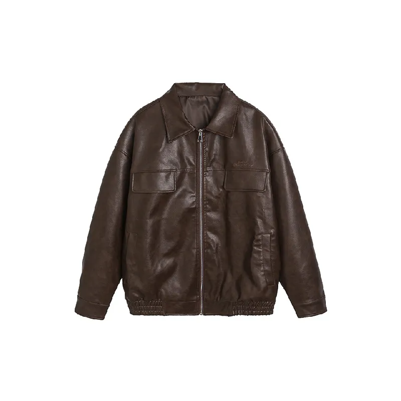Retro Fashion Leather Jacket-3
