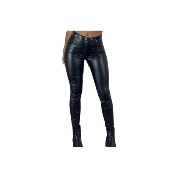 Fashionable Basics Polyester Leather Pants Women