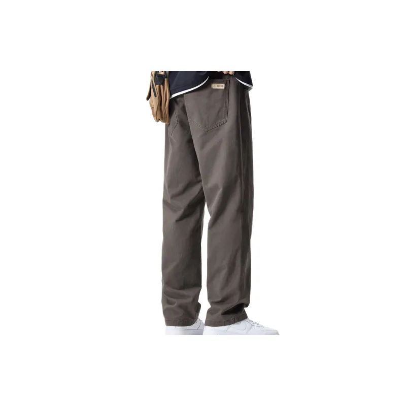 Retro Straight Leg Cotton Casual Pants-9
