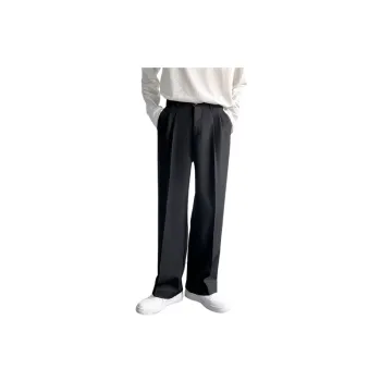 Sporty Loose Blended Synthetic Fabrics Suit Trousers