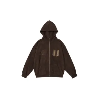 Faux Suede Retro Hooded Jacket