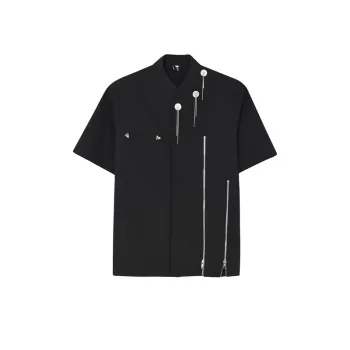 Dark Style Stand Up Collar Shirt