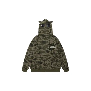 New Style Funny Sunglasses Camouflage Cardigan Hooded Sweater