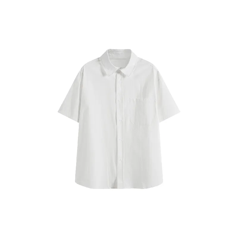 Casual Plain 100% Cotton Shirt-8